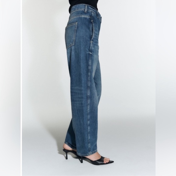*NWT - ZARA ZW MID-RISE BALLOON MILA JEANS - Picture 7 of 12